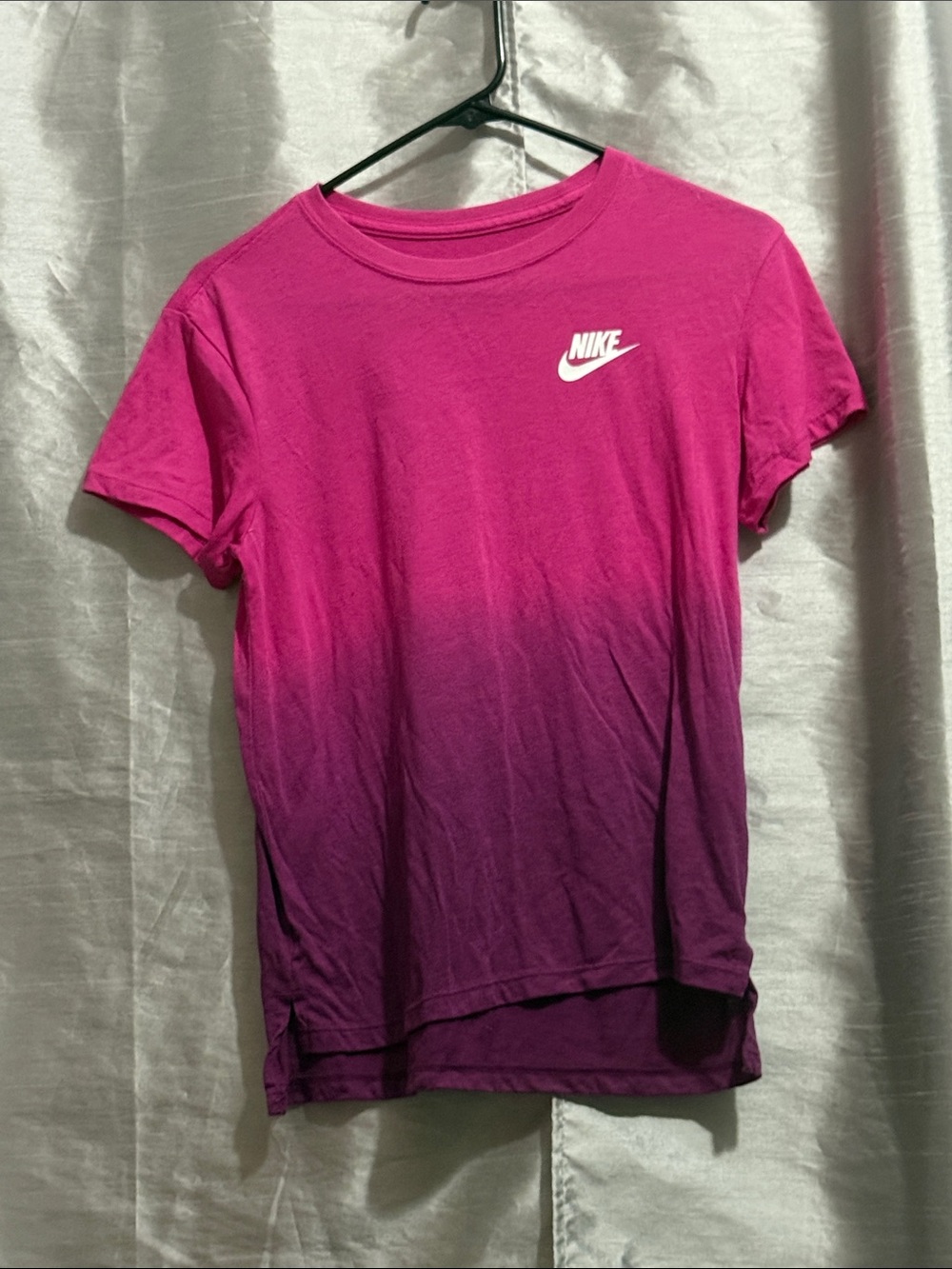 Nike Girls Pink to Purple Ombre Short Sleeve Tee